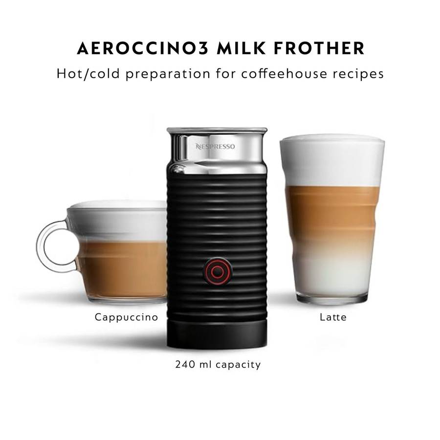 Nespresso Vertuo Next Matte Black Coffee Machine Bundle  (Including Black Milk Frother)