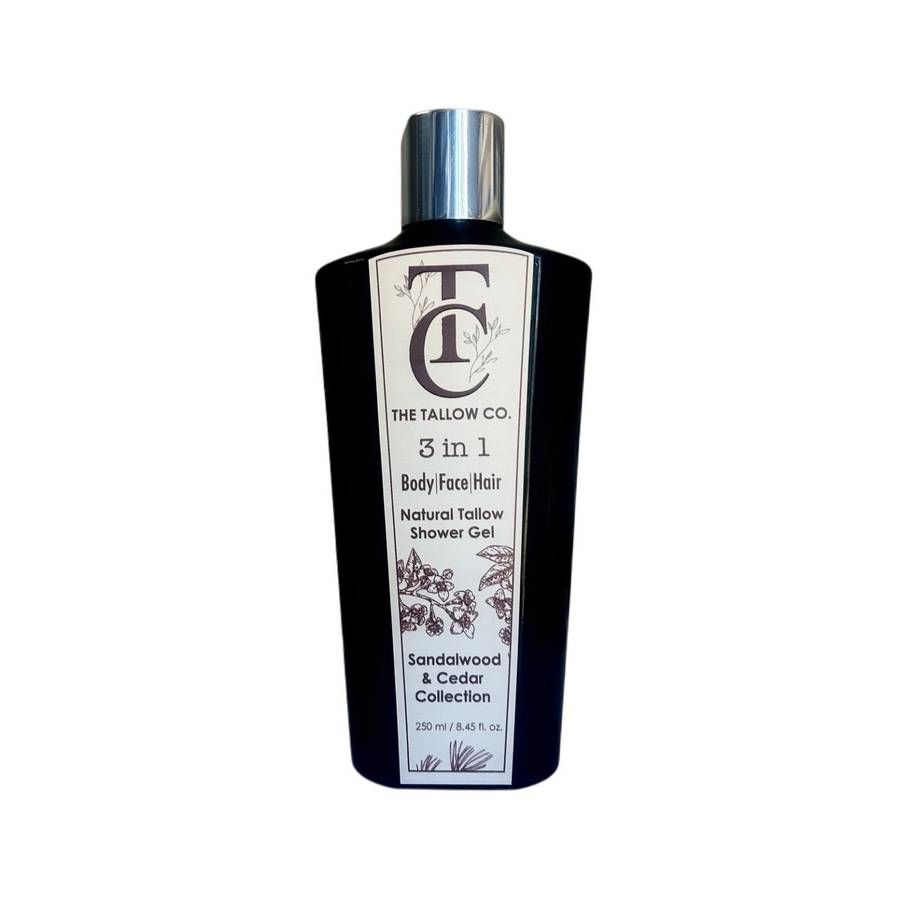 3 in 1 Natural Tallow Shower Gel - Sandalwood & Cedar Collection