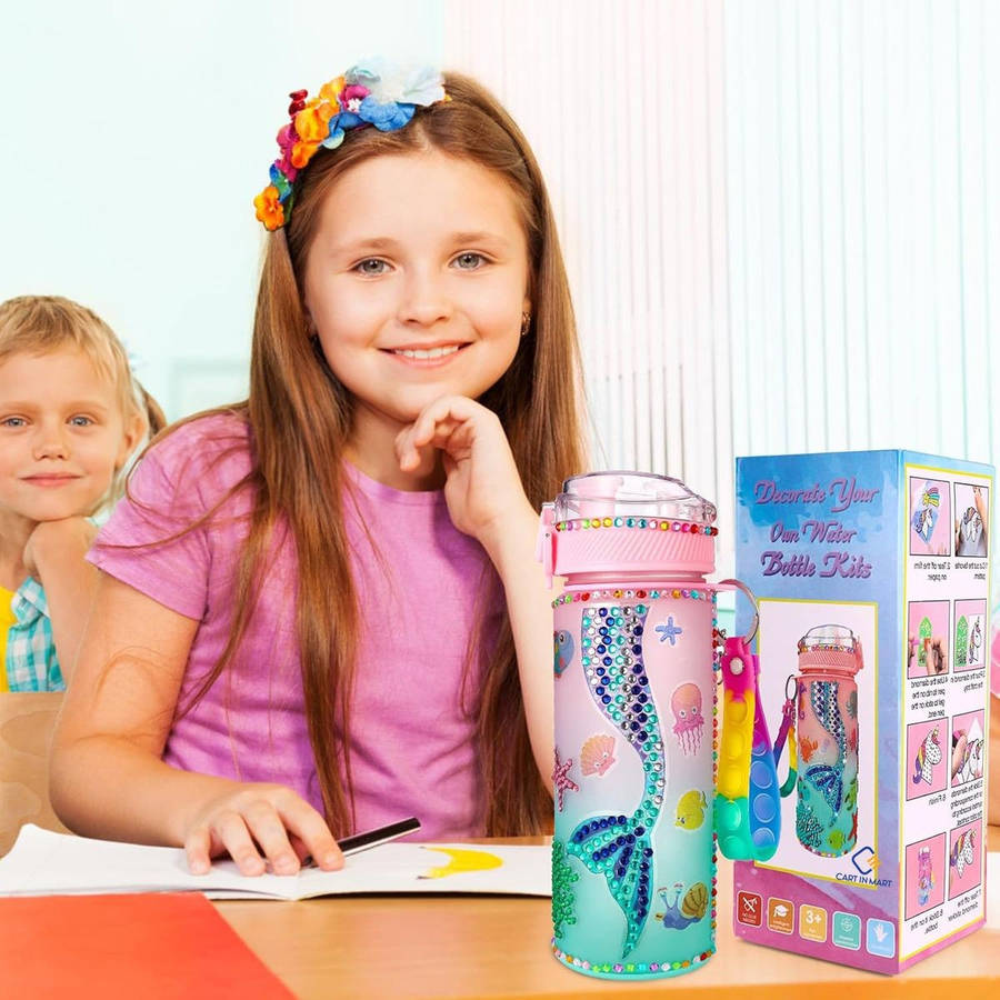Decorate Your Own Water Bottle Kits For Girls, Mermaid Painting Crafts DIY