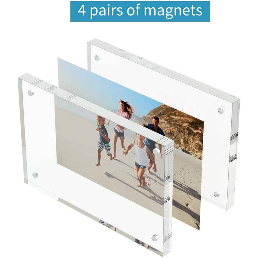 Magnetic Clear Acrylic Picture Frames Dual Side Photo Frame 8x10" - 2 Pack