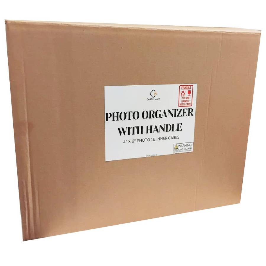16 Case 10x15cm Photo Storage Box Organiser With Handle Clear Craft Keeper