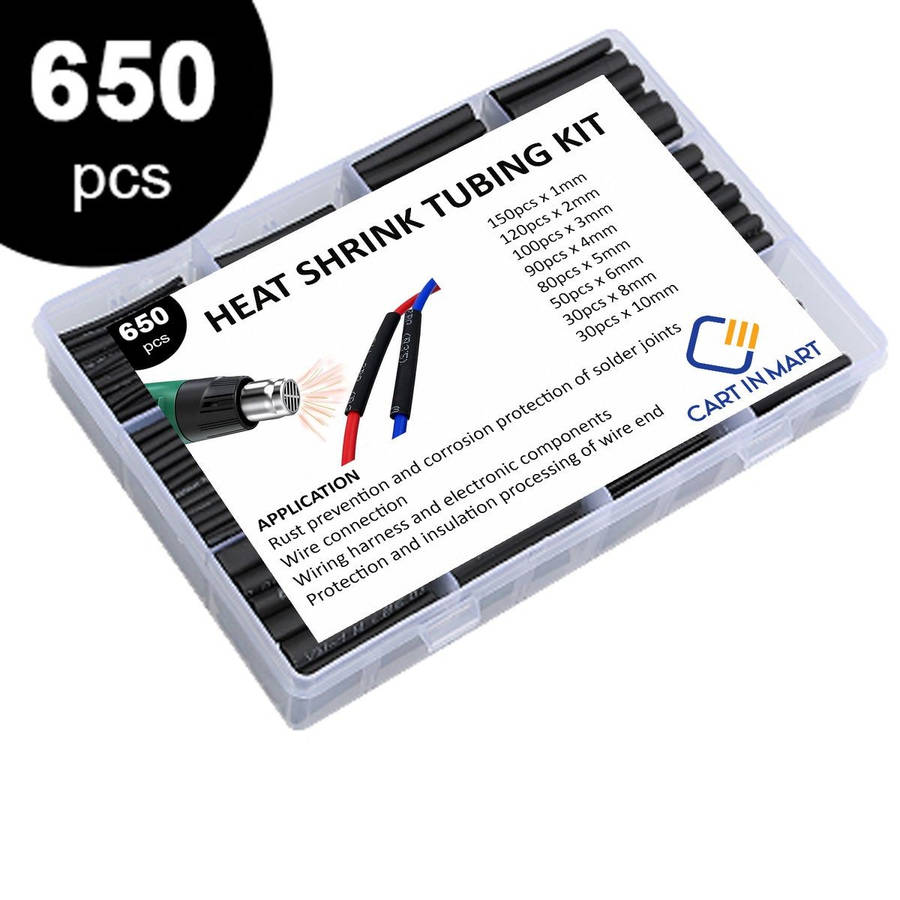 650 Piece Heat Shrink Tubing Kit- Wire Wrap Tube UL Ratio 2:1 Insulation