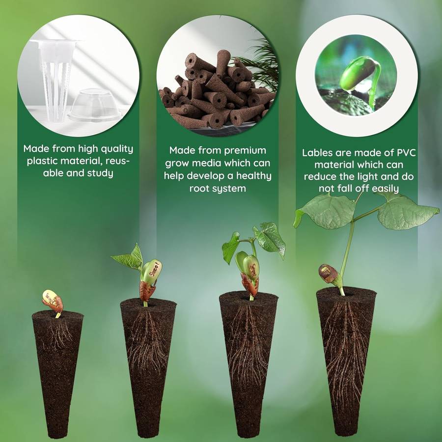 48-Piece Hydroponic Seed Pod Kit | Grow Sponges, Baskets & Domes |