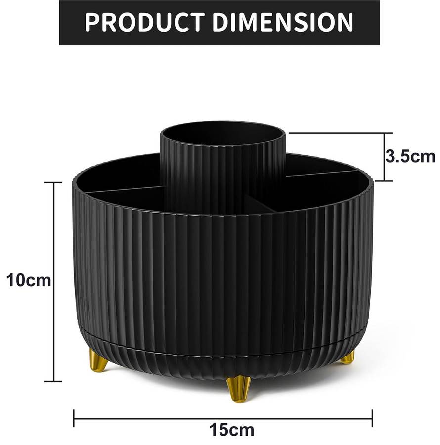 360 Rotating Desk Organisers with 5 Slots for Office Pen Pencil Makeup Holder