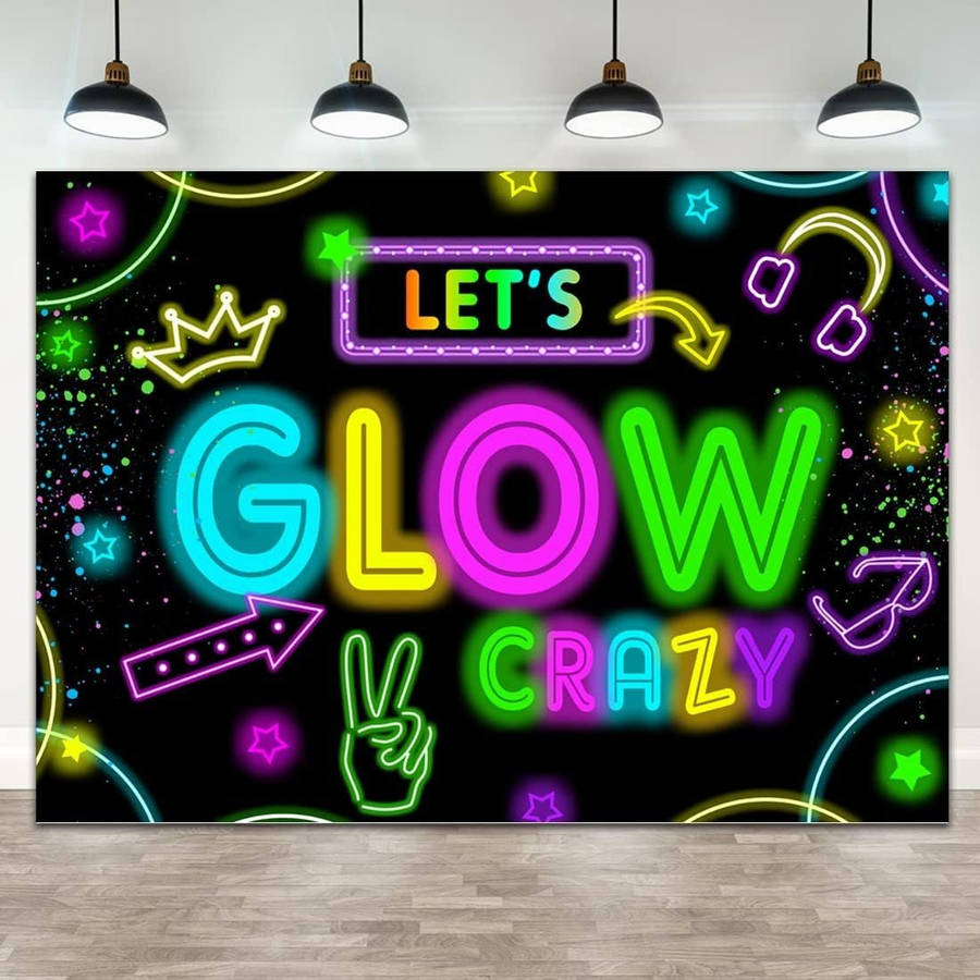 Glow In The Dark Party Decoration Banner Neon Photo Backdrop-2.1x1.5m