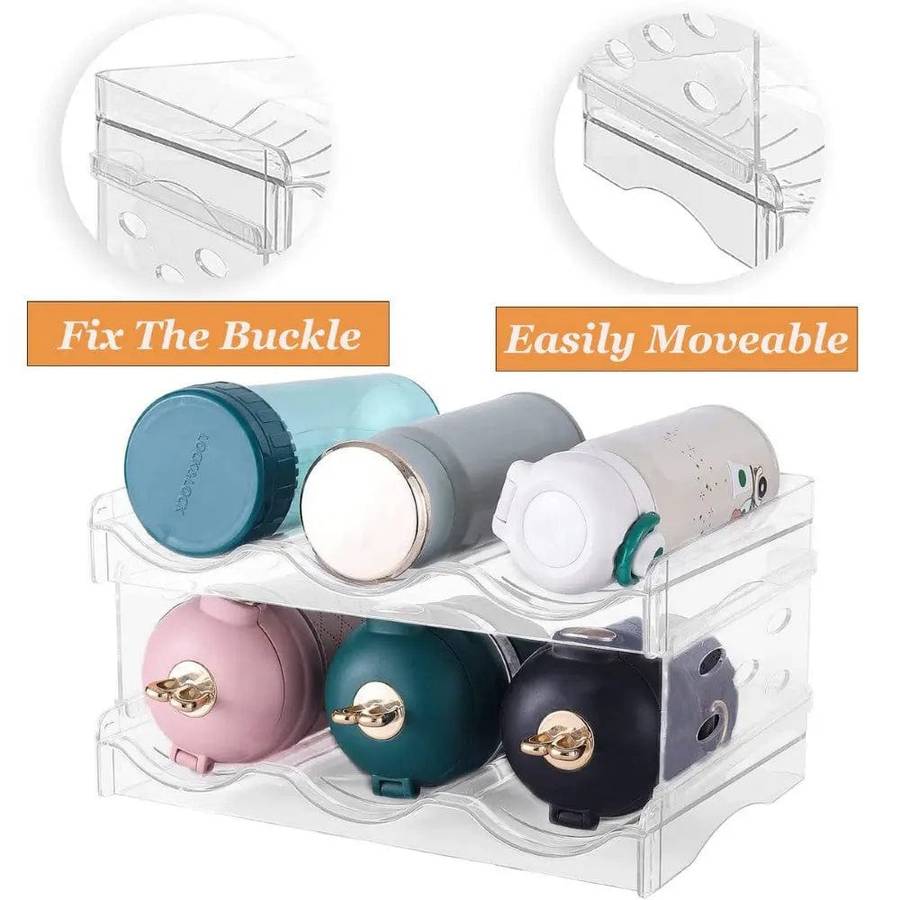 2 Pack Water Bottle Organizer Holder & Cleaner Brush