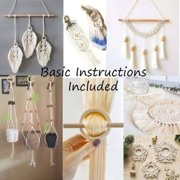 121 Pieces DIY Macrame Craft Kit with Cord & Beads
