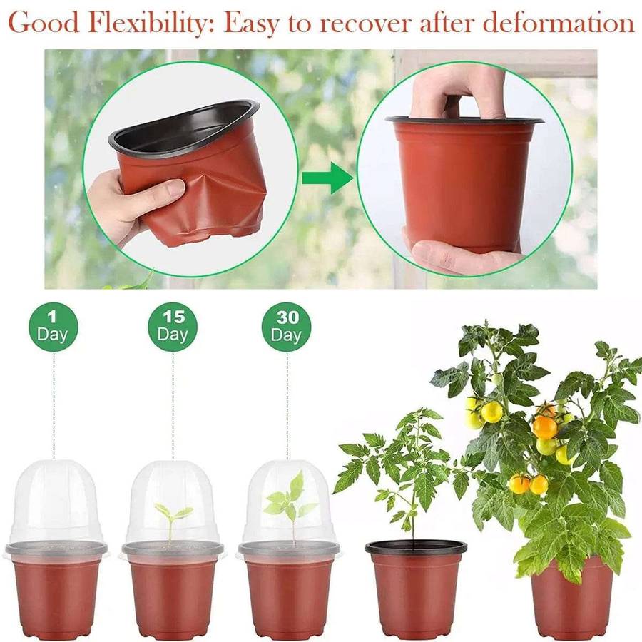 30-Pack Plant Nursery Pots | Humidity Dome & Planter Labels |