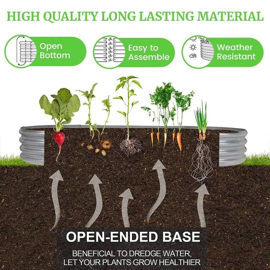 Galvanised Metal Raised Bed Vegetable Planter Box- Large