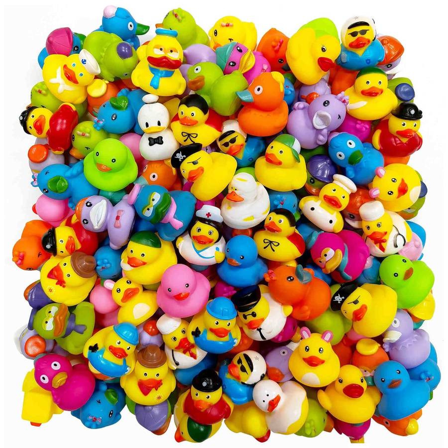 50 Pack Baby Bath Mini Duck Rubber Duckie Bathtub Toys With Mesh Bag