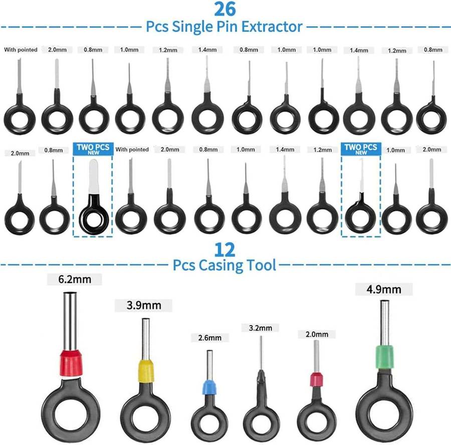 82 Piece Terminal removal Toolkit-Pin Extractor Terminals for Car