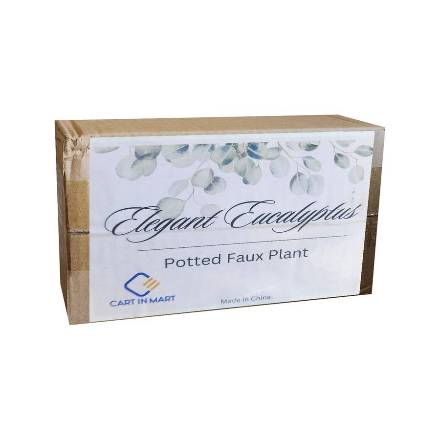 2 Pack Mini Fake Artificial Plants Eucalyptus Potted For Home Office Decor-