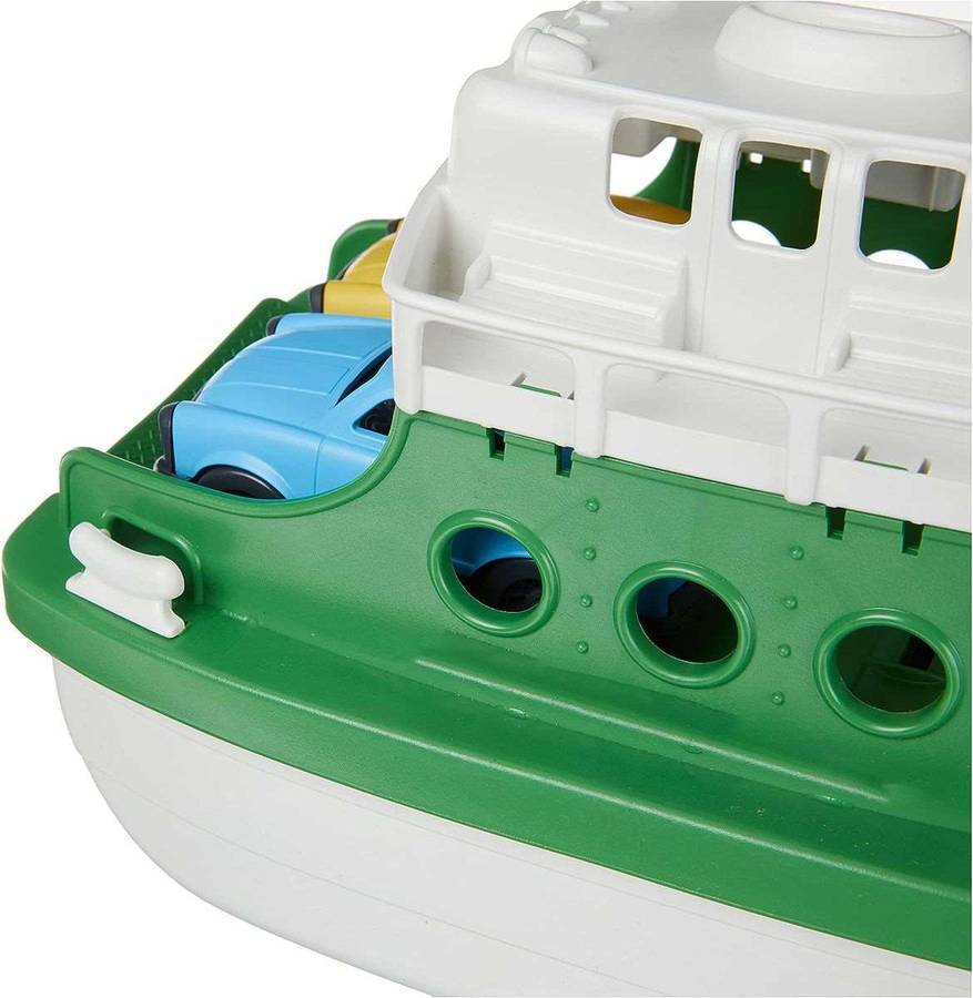 6 Piece Ferry Boat Bath Toys for Toddlers with Mini Cars & Boat Squirter