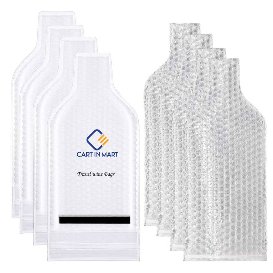 4 Pack (8 pieces) Reusable Wine Bags For Travel Protector Sleeves