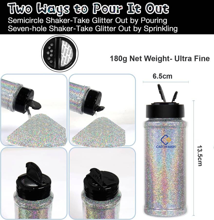 Holographic Ultra Fine Glitter Powder Bulk Laser Sequin For Nail Craft 180g