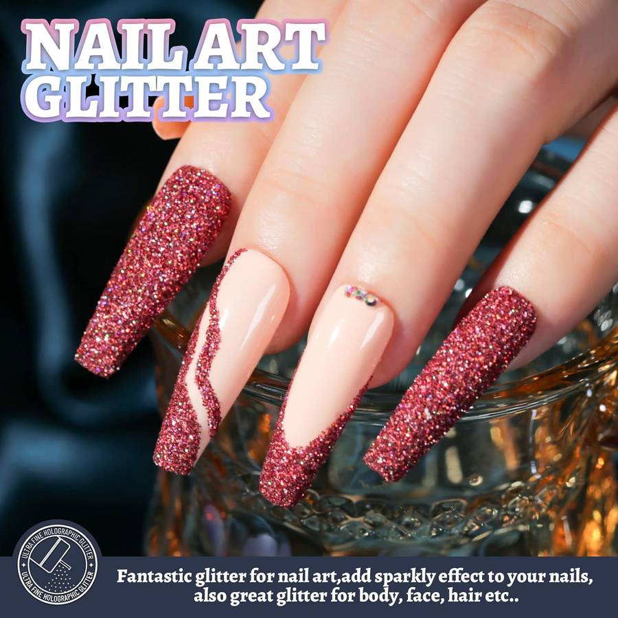 Holographic Ultra Fine Glitter Powder Bulk Laser Sequin For Nail Craft 180g