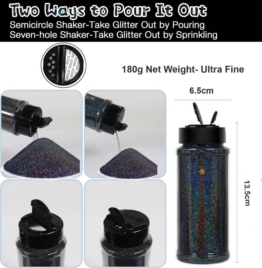 Holographic Ultra Fine Glitter Powder Bulk Laser Sequin For Nail Craft 180g