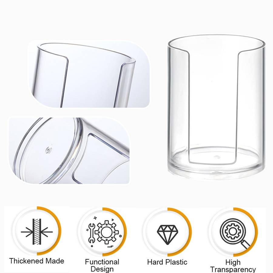 2 Pack Clear Acrylic Bathroom Cup Holder Mouthwash Paper Cups Dispenser