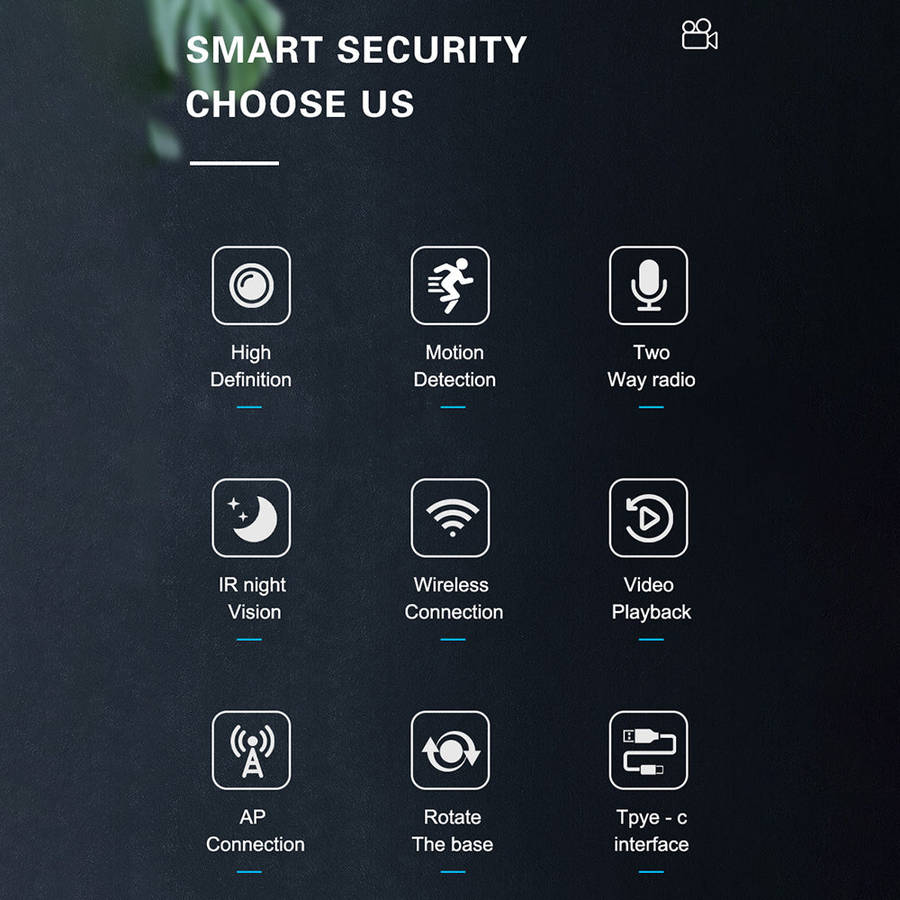 Smart Security Camera 1080P Wireless Cameras for Home Outdoor Security Motion Detection Night