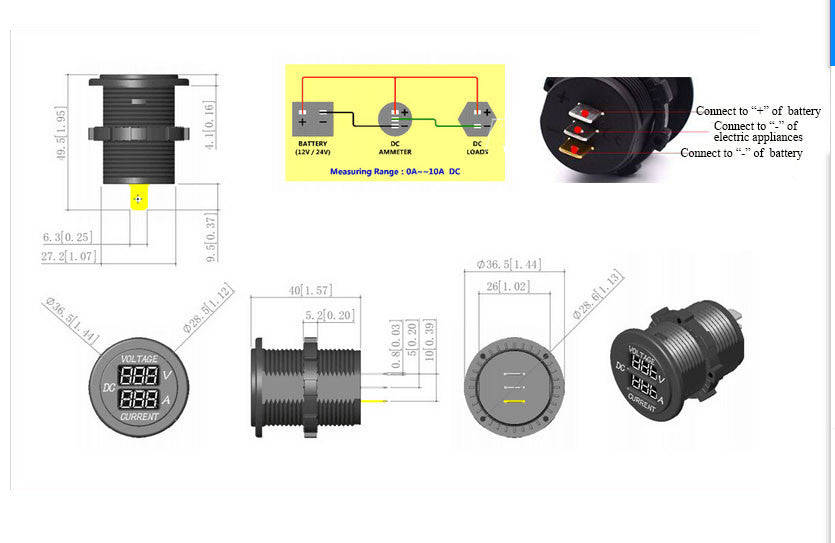 Volt meter and Amp meter - ROUND