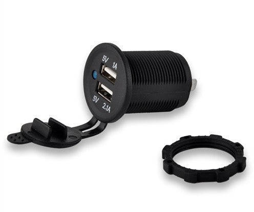 Dual USB power socket - ROUND