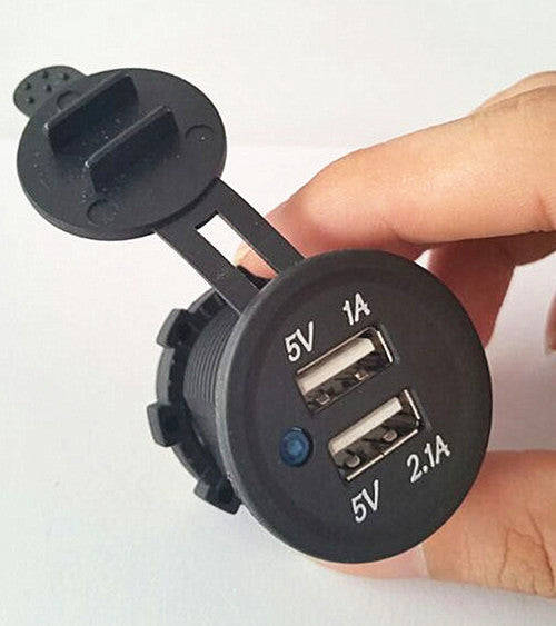 Dual USB power socket - ROUND