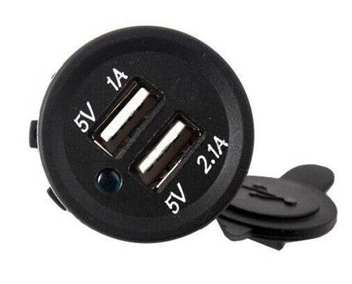 Dual USB power socket - ROUND