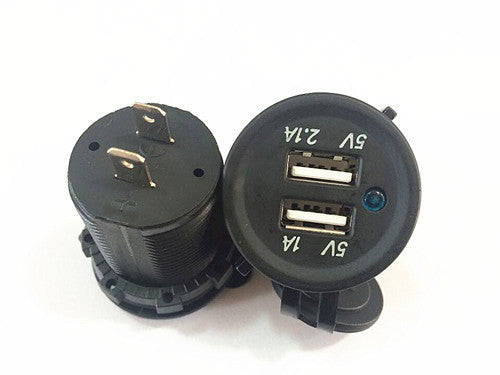 Dual USB power socket - ROUND