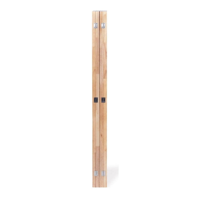 Partition Room Divider - 4 Panel Folding Privacy Screen Room Divider with Solid Wooden Frames