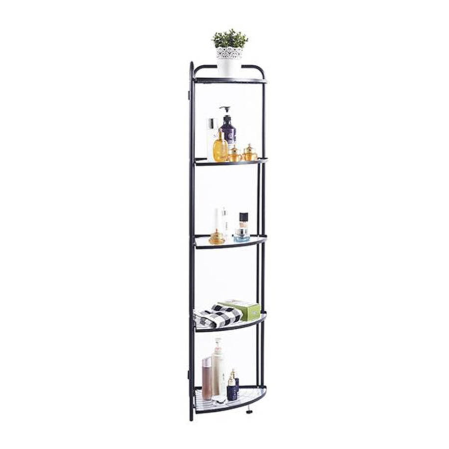 5 Tier Storage Rack Organizer - Stylish Metal 5 Tier Multipurpose Kitchen Shelf Corner Storage Ra...
