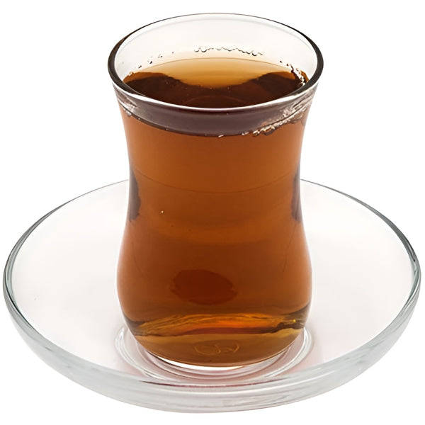 Turkish Tea Glass Set - 6 Piece Small 120ml Turkish Tea Glass and Saucer Set