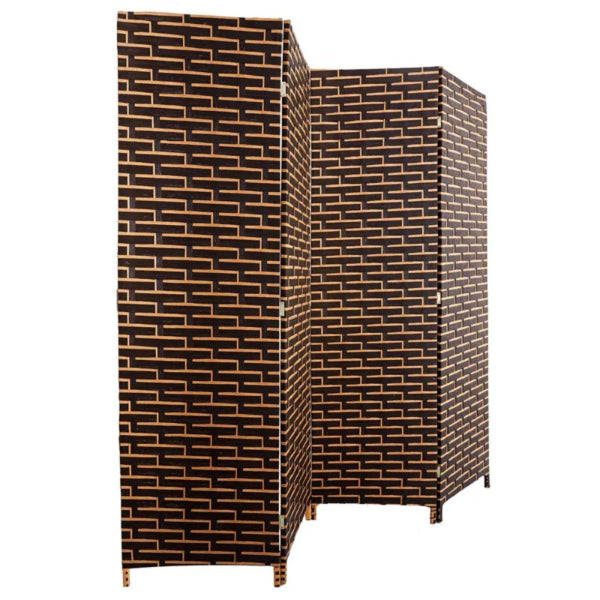 Folding Hand-Woven Rattan 4 Panel Privacy Screen Room Divider
