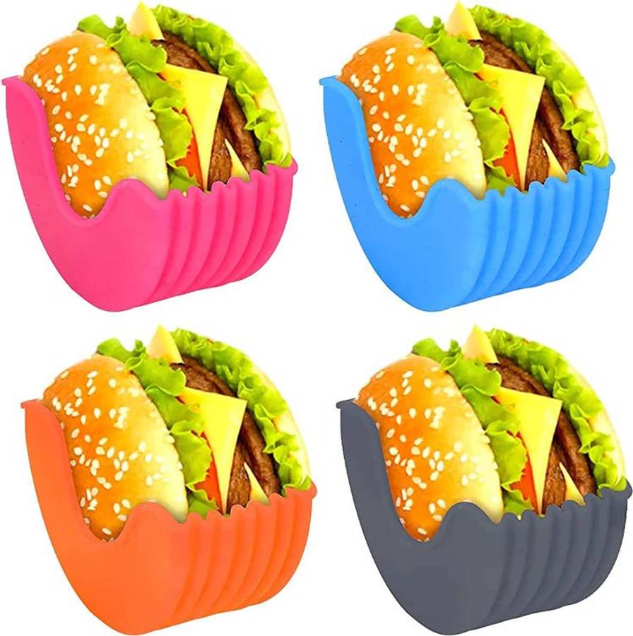 4 Pack - Reusable Silicone Hamburger Box