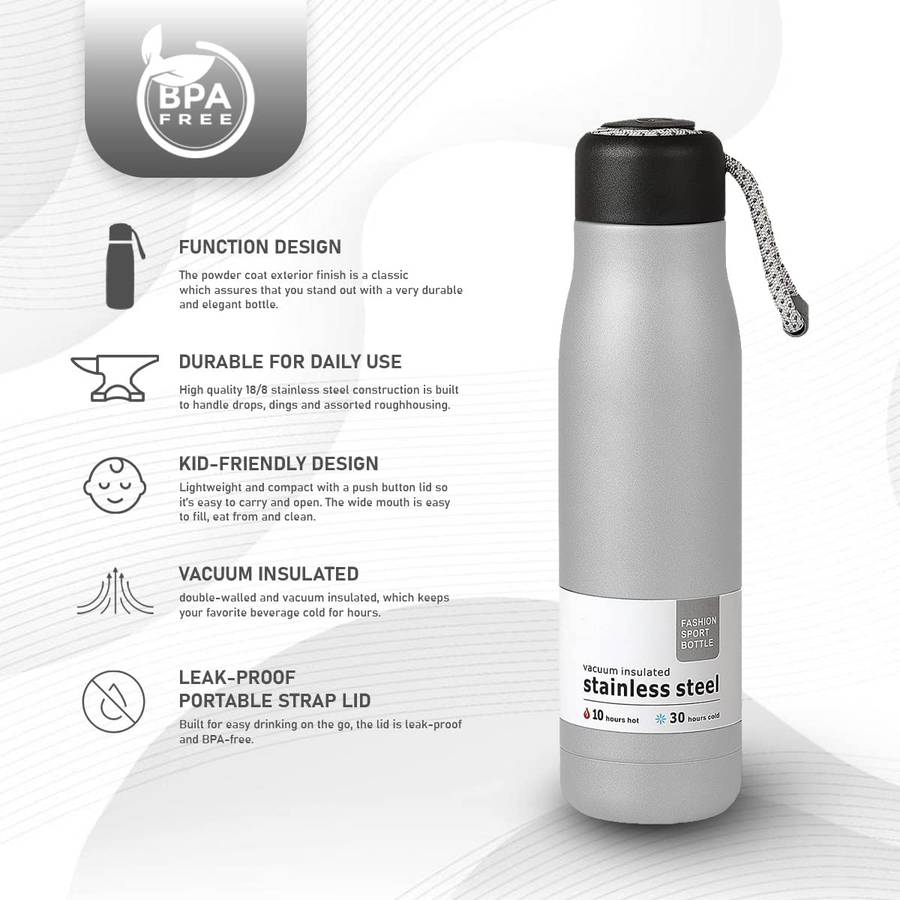 550ml Double Wall Vacuum Insulated Stainless Steel Water Bottle
