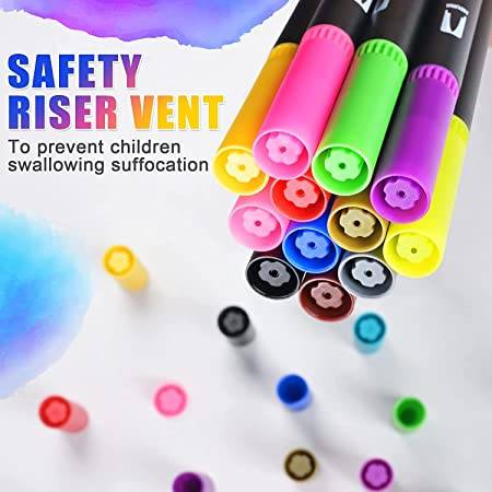 Dual Tip Brush Marker Pens 36 Pc