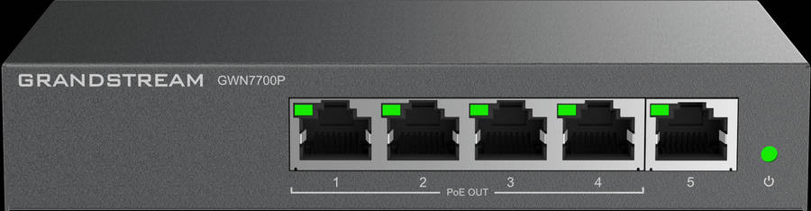 Grandstream Enterprise 5 port Unmanaged GbE PoE Switch - 60W | GWN7700P