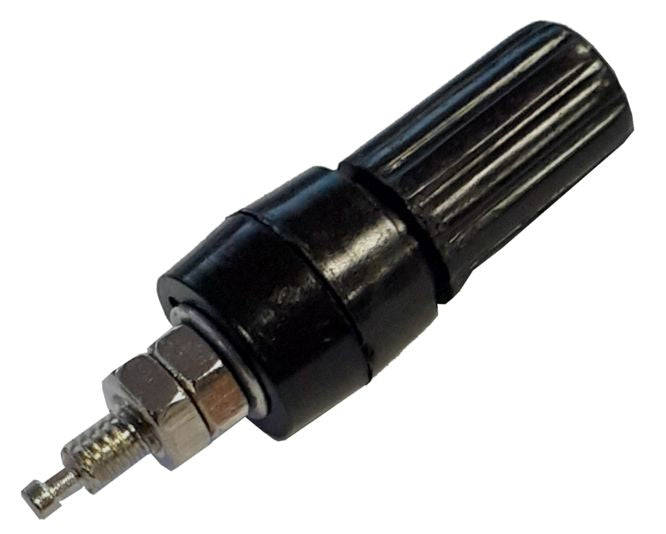Banana socket 4mm black silver plated tba