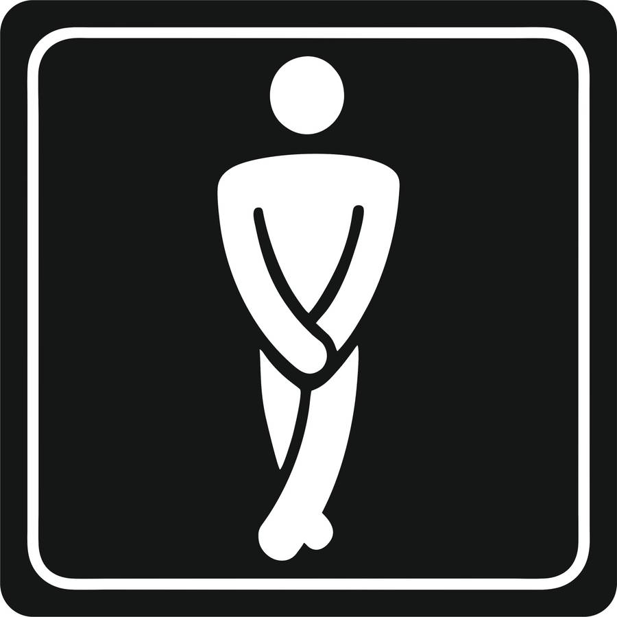 SIGN SYMBOLIC 150*150mm WHITE PRINTED GENTS TOILET SIGN ON WHITE ACP