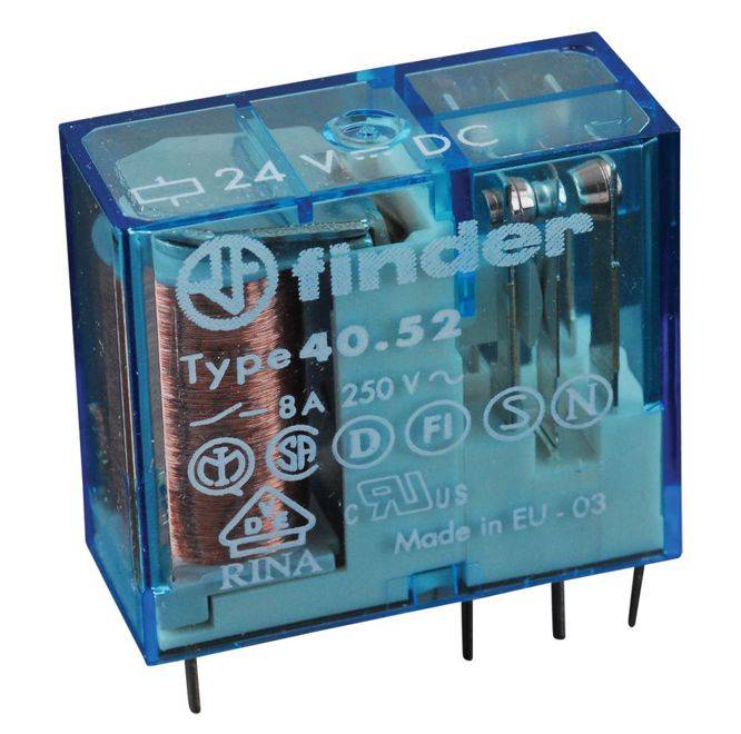 Pcb mount relay dpdt 8a 24vdc 40.52.9.024.0000