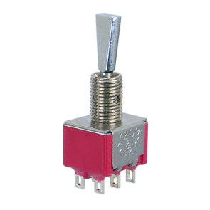 Mini toggle switch dpdt (on)-on, mom sol 7209p3yzqe