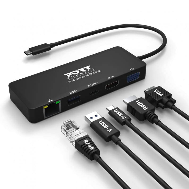 Port USB Type-C to 1 x RJ45|1 x USB3.0 SS|1 x Type-C 85W PD|1 x HDMI2.0|1 x VGA 30cm Cable Dock -...