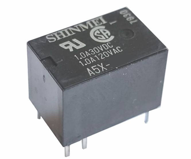 Relay spdt 1a 6vdc rect 6pcb 15.5x10x11mm a5x-h-6e