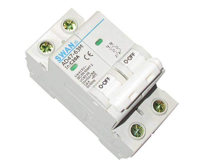 Circuit breaker din rail mount 6A 2P 3KA C-CURVE CB-AD47-3206