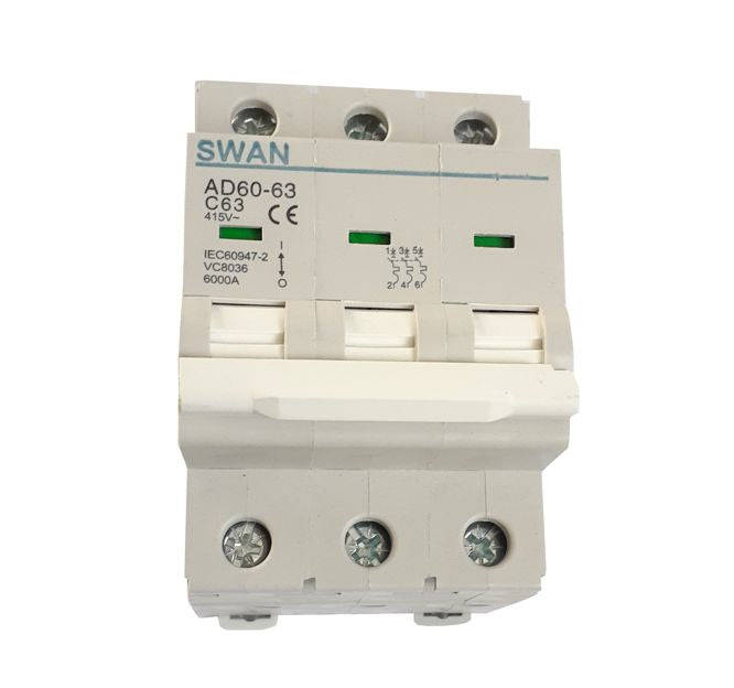 Circuit breaker din 2A 3p 6KA C-CURVE CB-AD60-6302