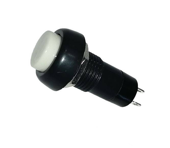 Push button switch n.o. spst 3a white solder m12 d=19.5mm l=38 b165m-white