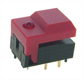Push button n/o tact red led b1711-red