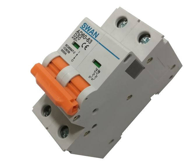 Circuit breaker 6ka d curve 2p 63a ad60 6263d