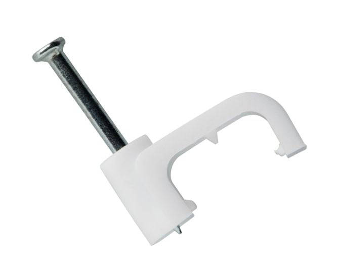 Cable clip flat 7mm white 100/PACK CC-F7-WHITE