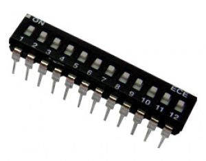 Dip switch 12-pole 100ma l/pr eah112e *d*