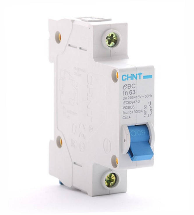 Mini din rail circuit breaker 1p 25a 3ka c-curve ebc-1pc25-03